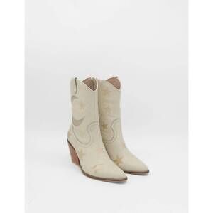 NEW STIVALI NEW YORK women's moonlight western cowboy boots in off white